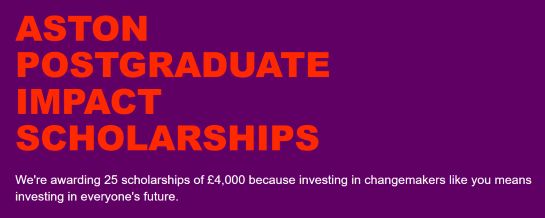 Aston Postgraduate Impact Scholarships 2026 are now available (With £4,000 Scholarships)