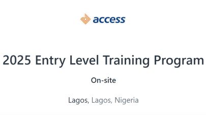 2025 Access Bank Entry Level Graduate Trainee Program for Nigerians